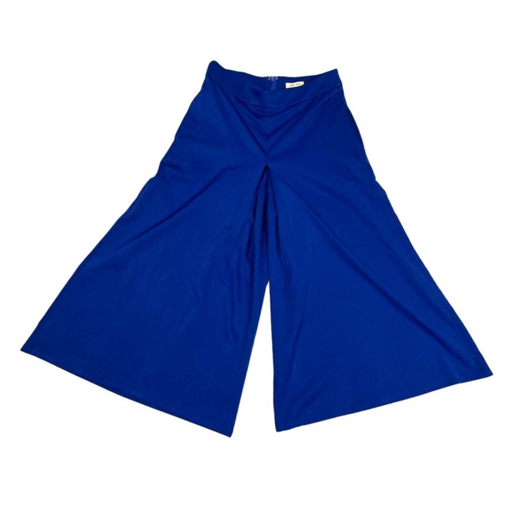 Sis Sis Wide Leg Pants Culottes Royal‎ Blue Back Zip Pockets Women's Medium NEW